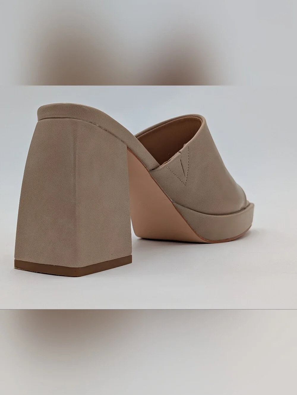 CCOCCI Sz 8.5 Doris Natural/Taupe Platform Heeled Sandals Y2K Block Heels